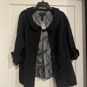 Lane Bryant Black and White Patterned Jacket
